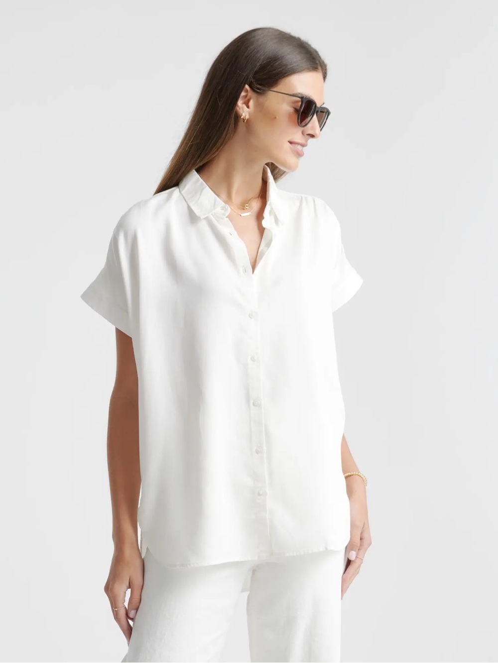 Quince Vintage Wash Tencel Camp Shirt White